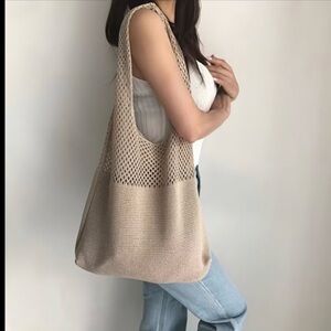 Knit Hobo Style Crochet Crossbody Shoulder Purse